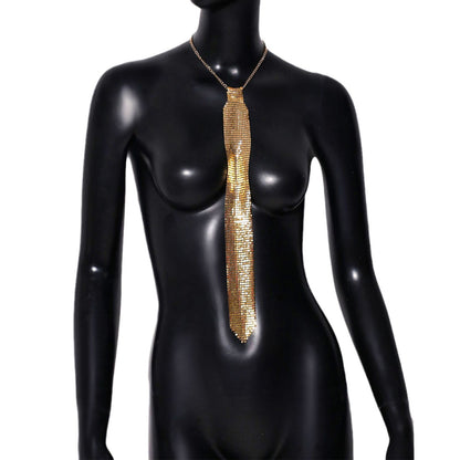 Metal Sequins Tie Music Festival Party