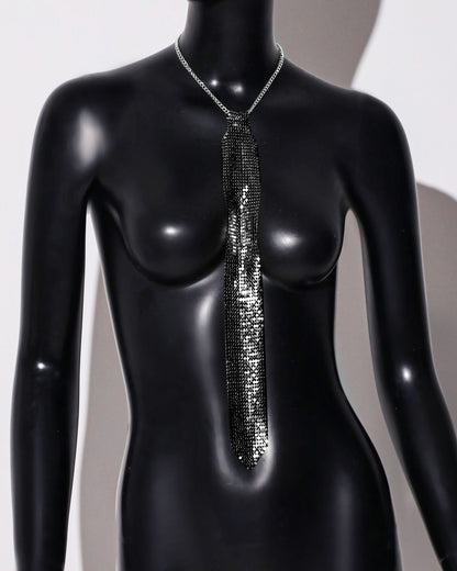 Metal Sequins Tie Music Festival Party